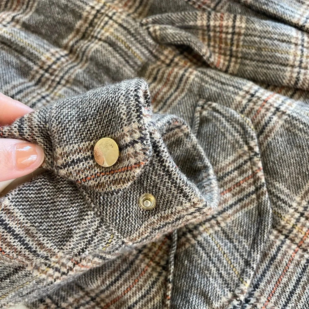 ba&sh Cox Marron Lady Coat Hooded Size 2 Us 8 Plaid Belted Wool blend - Picture 12 of 13